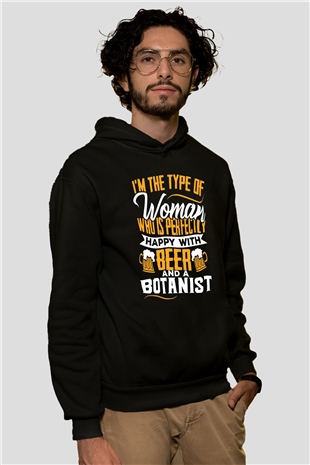 Botanikçi Siyah Unisex Kapüşonlu Sweatshirt