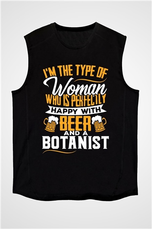 Botanikçi Siyah Unisex Kolsuz Tişört