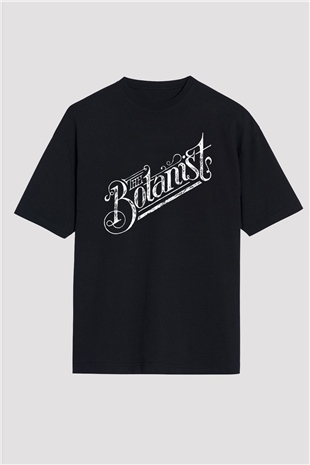 Botanikçi Siyah Unisex Oversize Tişört T-Shirt