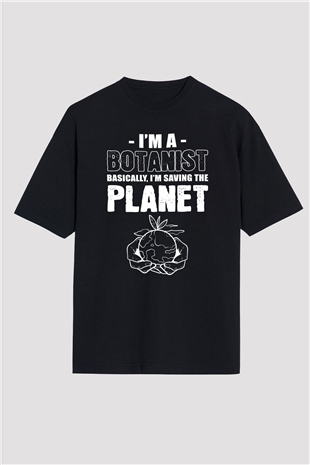 Botanikçi Siyah Oversize Tişört Oversize T-shirt - TişörtFabrikası