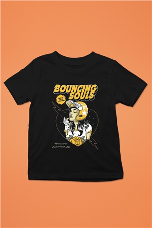 Bouncing Souls Baskılı Siyah Unisex Çocuk Tişört