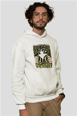 Bouncing Souls Baskılı Unisex Beyaz Hoodie