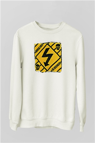 Bouncing Souls Baskılı Unisex Beyaz Sweatshirt