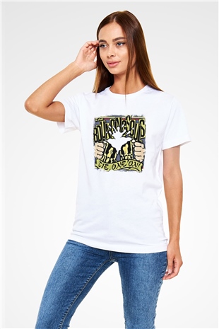 Bouncing Souls Baskılı Unisex Beyaz Tişört