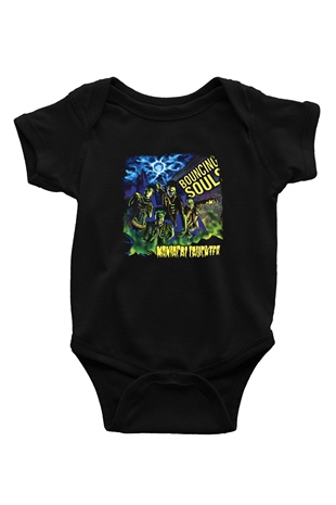 Bouncing Souls Baskılı Unisex Siyah Bebek Body - Zıbın