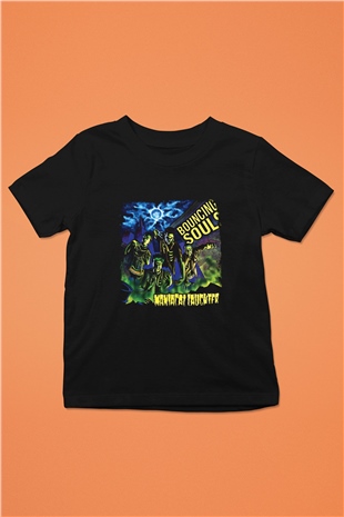 Bouncing Souls Baskılı Unisex Siyah Çocuk Tişört