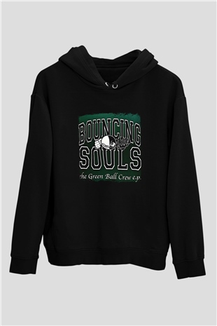 Bouncing Souls Baskılı Unisex Siyah Hoodie