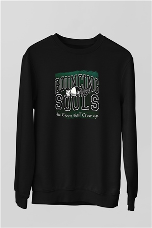 Bouncing Souls Baskılı Unisex Siyah Sweatshirt