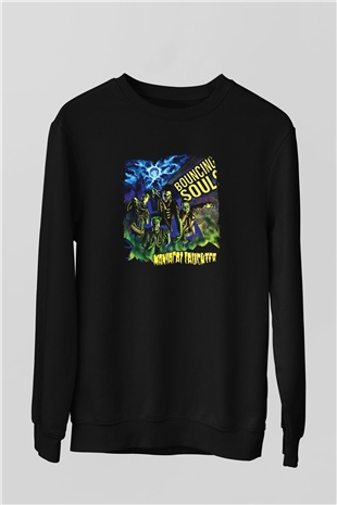 Bouncing Souls Baskılı Unisex Siyah Sweatshirt