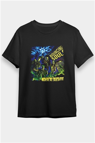 Bouncing Souls Baskılı Unisex Siyah Tişört