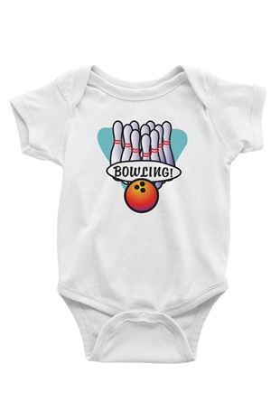 Bovling Beyaz Bebek Body - Zıbın