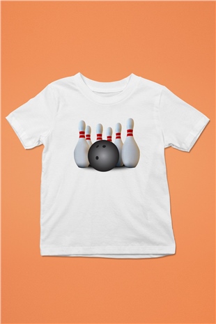 Bovling Beyaz Unisex Çocuk Tişört
