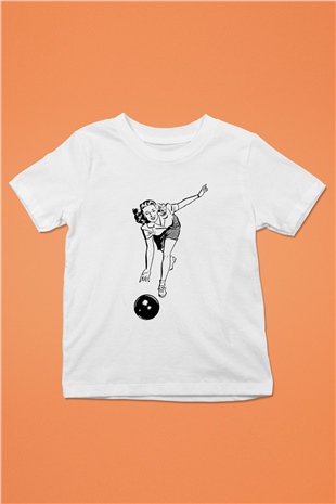 Bovling Beyaz Unisex Çocuk Tişört