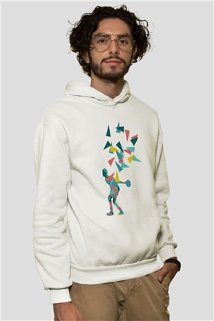 Bovling Beyaz Unisex Hoodie