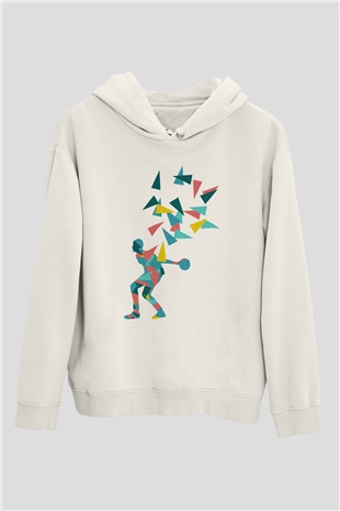 Bovling Beyaz Unisex Hoodie