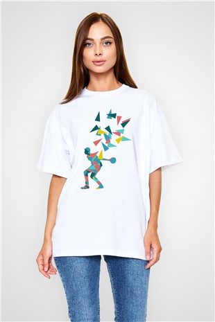 Bovling Beyaz Unisex Oversize Tişört T-Shirt