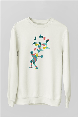 Bovling Beyaz Unisex Sweatshirt