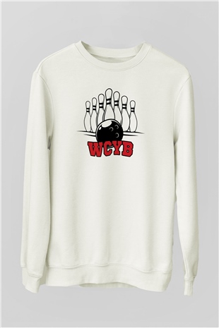Bovling Beyaz Unisex Sweatshirt