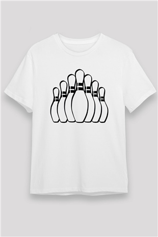 Bovling Beyaz Unisex Tişört T-Shirt - TişörtFabrikası