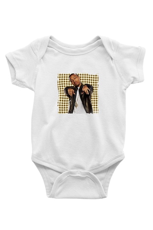 Bow Wow Baskılı Unisex Beyaz Bebek Body - Zıbın