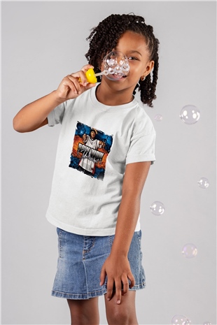 Bow Wow Baskılı Unisex Beyaz Çocuk Tişört