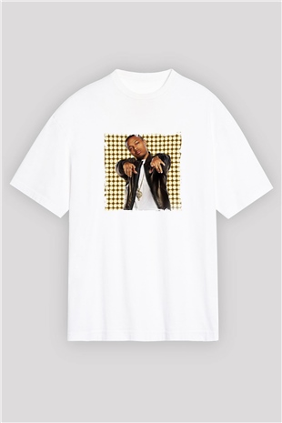 Bow Wow Baskılı Oversize Beyaz Tişört