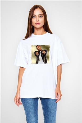 Bow Wow Baskılı Oversize Beyaz Tişört