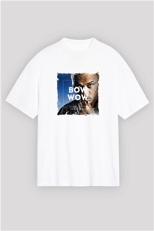 Bow Wow Baskılı Oversize Beyaz Tişört