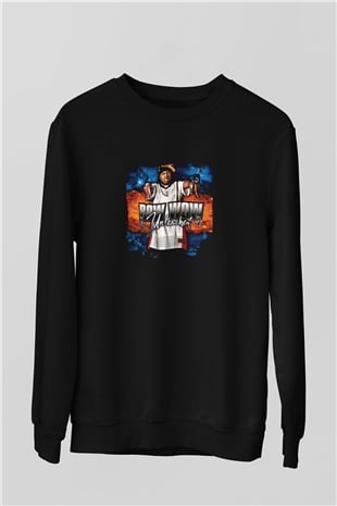 Bow Wow Baskılı Unisex Siyah Sweatshirt