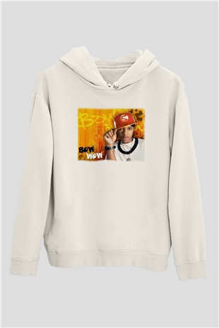 Bow Wow Beyaz Unisex Kapşonlu Sweatshirt