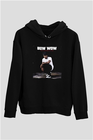 Bow Wow Siyah Unisex Kapüşonlu Sweatshirt