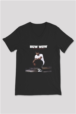 Bow Wow Siyah Unisex V Yaka Tişört