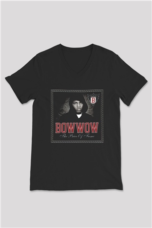 Bow Wow Siyah Unisex V Yaka Tişört