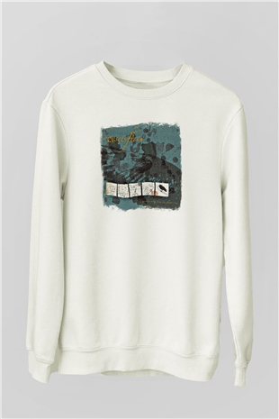 Boysetsfire Baskılı Unisex Beyaz Sweatshirt