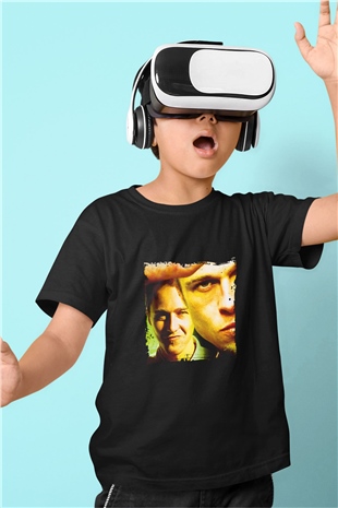 Brad Pitt Baskılı Unisex Siyah Çocuk Tişört