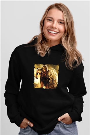 Brad Pitt Baskılı Unisex Siyah Hoodie