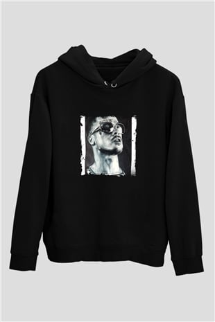 Brad Pitt Baskılı Unisex Siyah Hoodie
