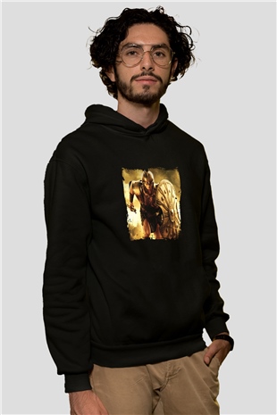 Brad Pitt Baskılı Unisex Siyah Hoodie