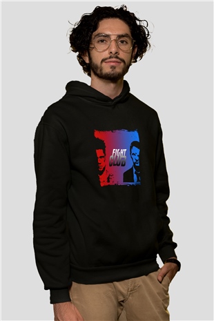 Brad Pitt Baskılı Unisex Siyah Hoodie