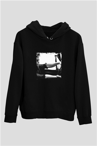 Brad Pitt Baskılı Unisex Siyah Hoodie