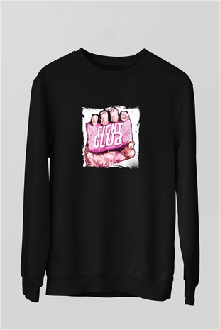 Brad Pitt Baskılı Unisex Siyah Sweatshirt