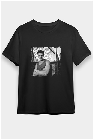 Brad Pitt Baskılı Unisex Siyah Tişört