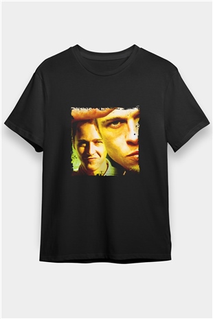 Brad Pitt Baskılı Unisex Siyah Tişört