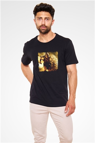Brad Pitt Baskılı Unisex Siyah Tişört