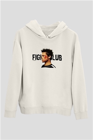 Brad Pitt Beyaz Unisex Kapşonlu Sweatshirt