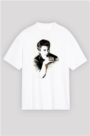 Brad Pitt Beyaz Oversize Tişört Oversize T-shirt - TişörtFabrikası