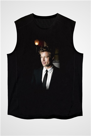 Brad Pitt Siyah Unisex Kolsuz Tişört