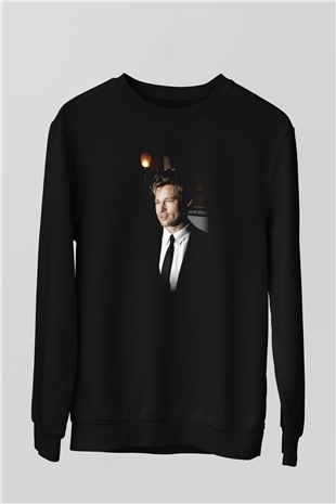 Brad Pitt Siyah Unisex Sweatshirt