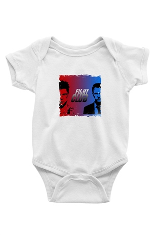 Brad Pitt Unisex Baskılı Beyaz Bebek Body - Zıbın
