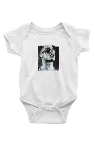 Brad Pitt Unisex Baskılı Beyaz Bebek Body - Zıbın